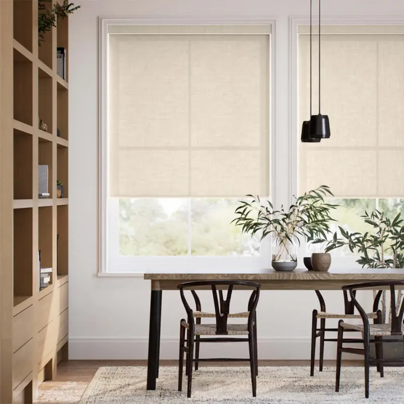 Hasır Keten Görünümlü Stor
