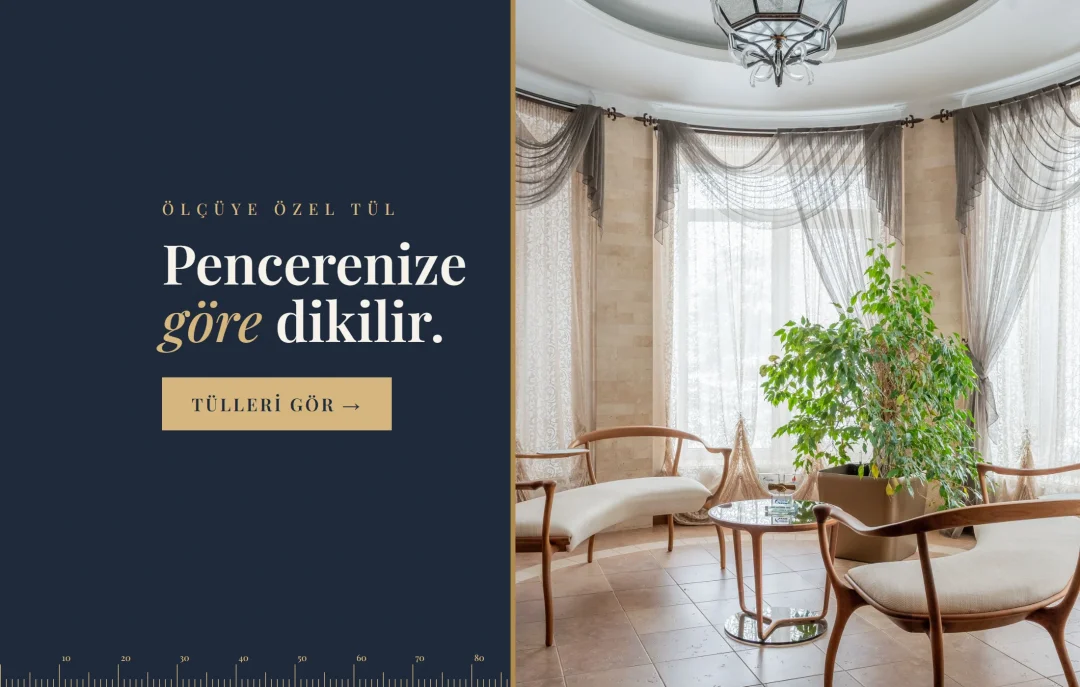 Körfez pencerede beyaz tül perdeler